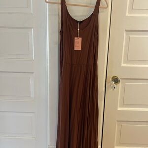 Quince Brown Tank Midi Dress